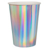 10 Gobelets en carton iridescents 7,8 x 9,7 cm  