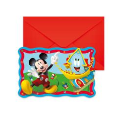 6 invitations carton Mickey Mouse  