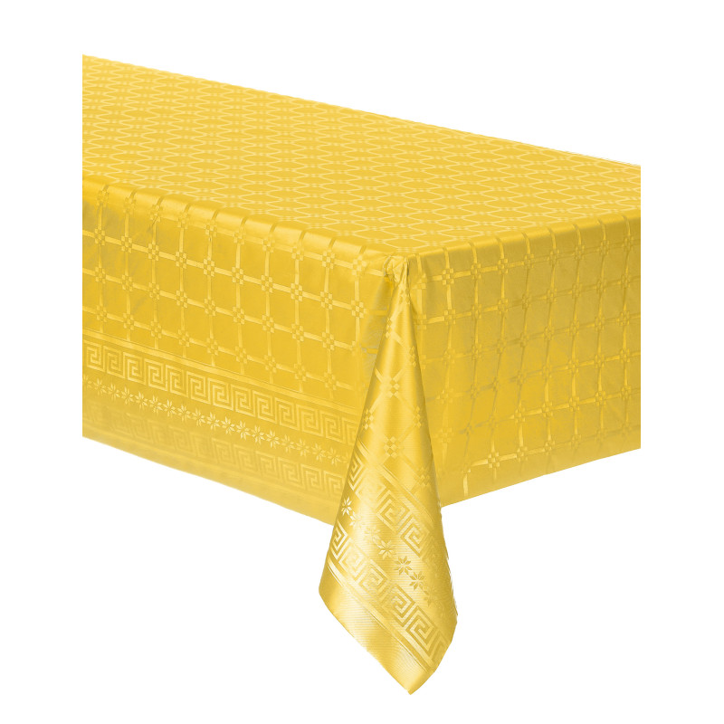 Nappe en rouleau papier damass√© jaune 1,2 x 6 m  