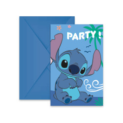 6 Invitations et enveloppes Stitch  