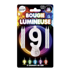 Bougies lumineuses LED chiffre 9  