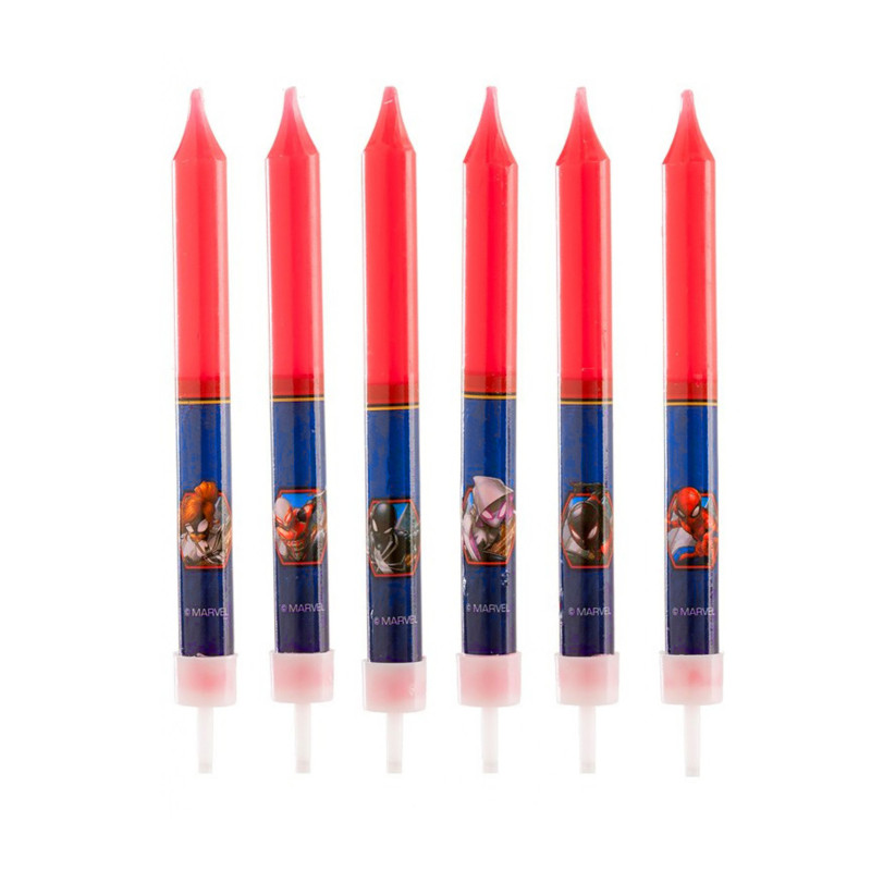 8 Bougies anniversaire Spiderman 9 cm  