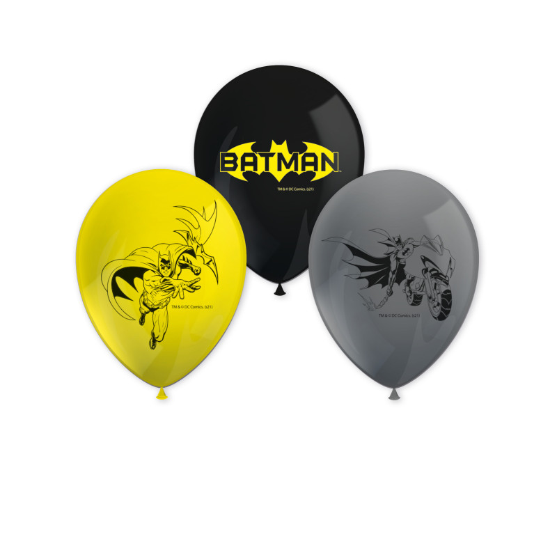 8 Ballons en latex Batman 26 cm  
