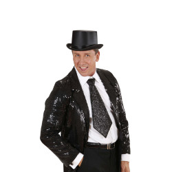 Cravate noire √† paillettes adulte  