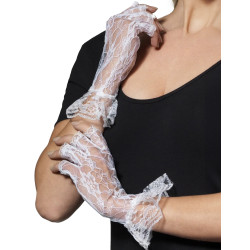 Mitaines blanches dentelle femme  