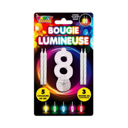 Bougies lumineuses LED chiffre 8  