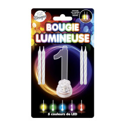 Bougies lumineuses LED chiffre 1  