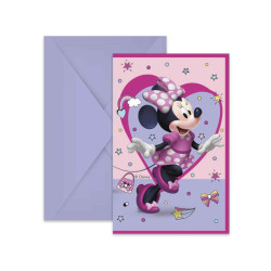 6 Invitations avec enveloppes Minnie Junior  