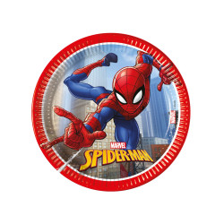 8 Assiettes en carton Spiderman Fighter 20 cm  