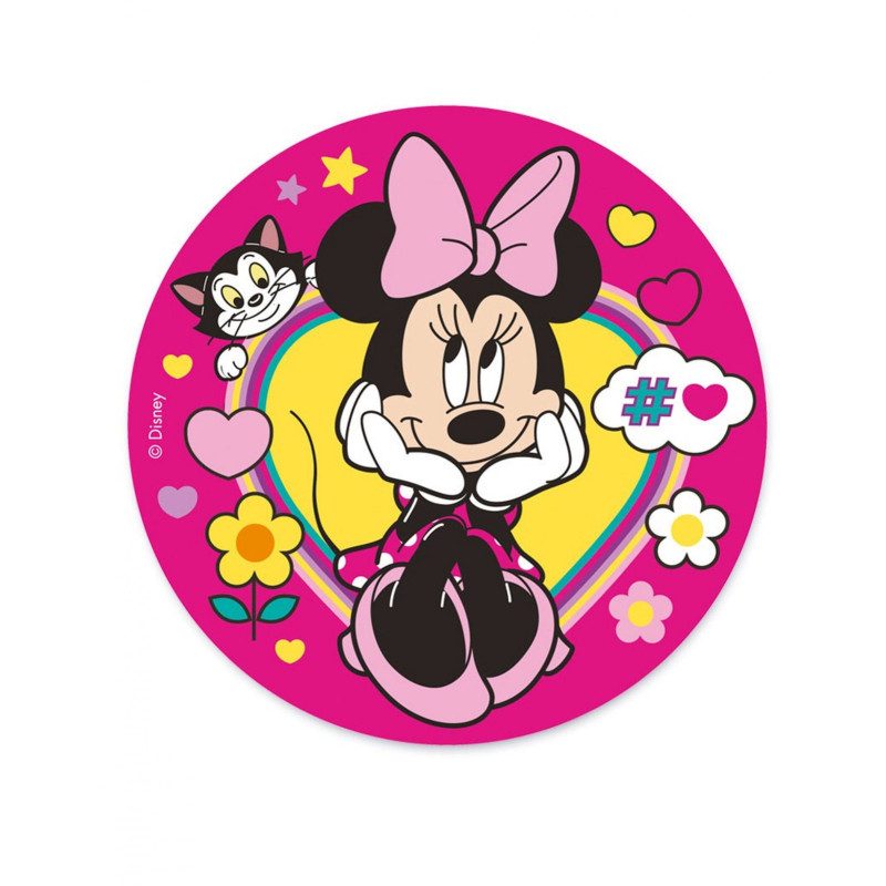 Disque en azyme Minnie rose 20 cm  