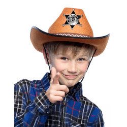 Chapeau sheriff marron pour enfant  