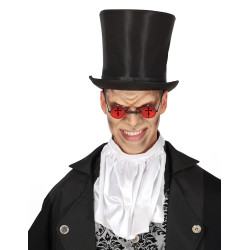 Lunette gothique ronde rouge adulte  