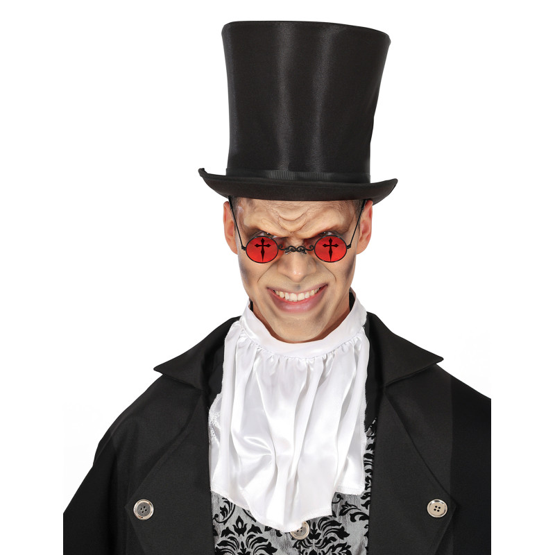 Lunette gothique ronde rouge adulte  