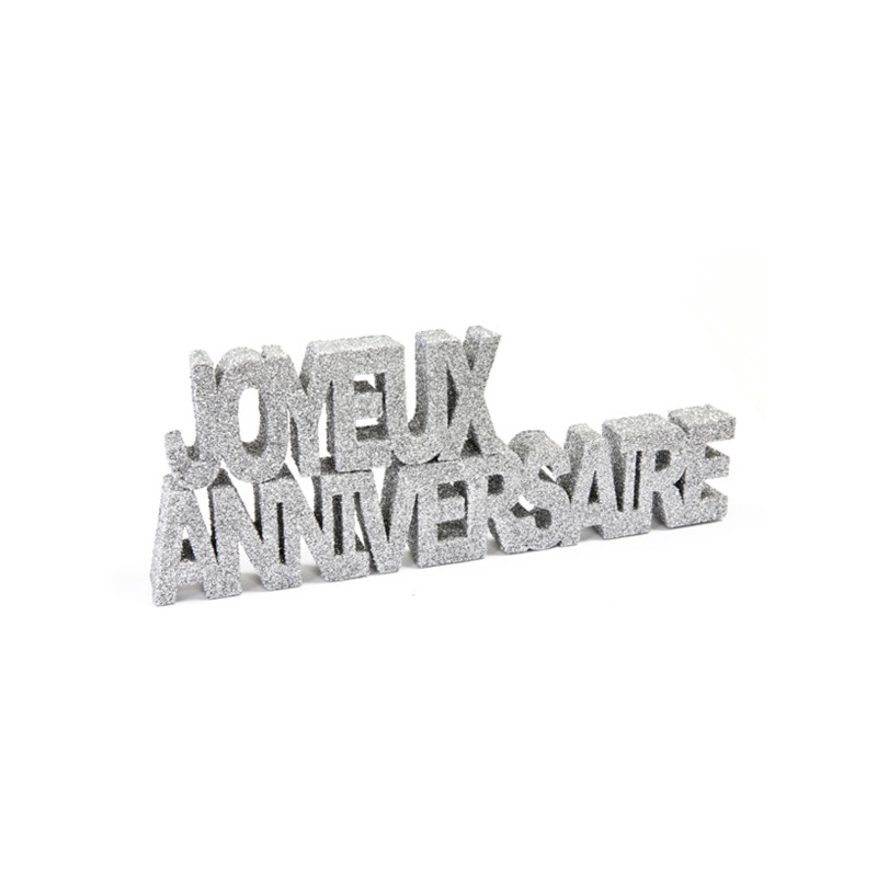 D√©coration table Joyeux Anniversaire argent  