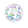 Ballon g√©ant transparent confettis multicolores 1m  