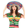 Sombrero Mexicain bordure rouge et bleu adulte  