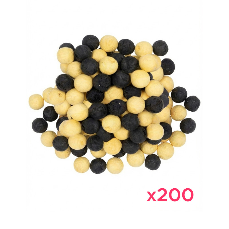 200 Boules √† sarbacane noir et or  