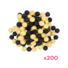 200 Boules √† sarbacane noir et or  