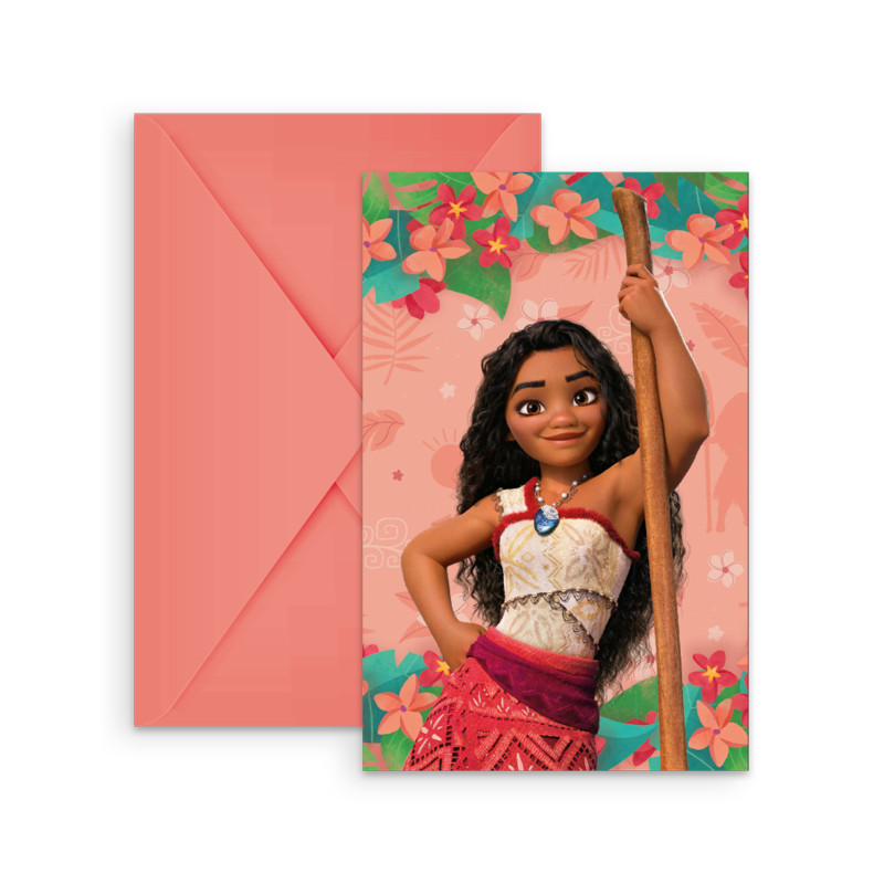 6 Invitations Vaiana 2  