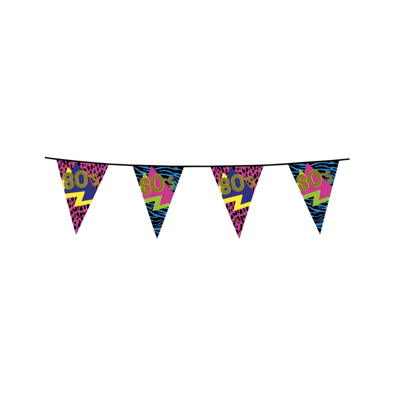 Guirlande fanions 80's Party 6 m  