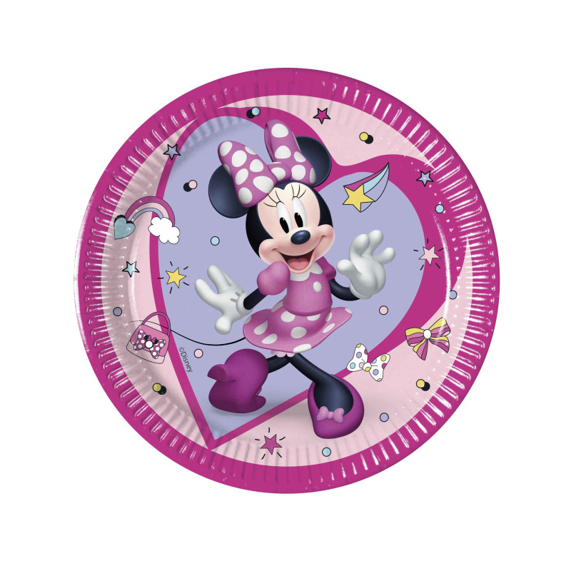 8 Assiettes en carton Minnie Junior 20 cm  