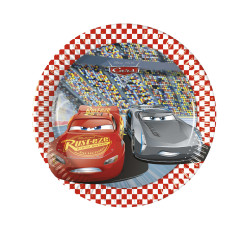 8 Petites assiettes en carton Cars 3 20 cm  