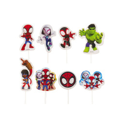 16 Cake Toppers en papier Spidey et ses amis  