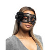 Loup dentelle noir avec rose femme  