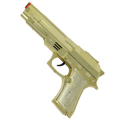 Pistolet gangster dor√© 22 cm  