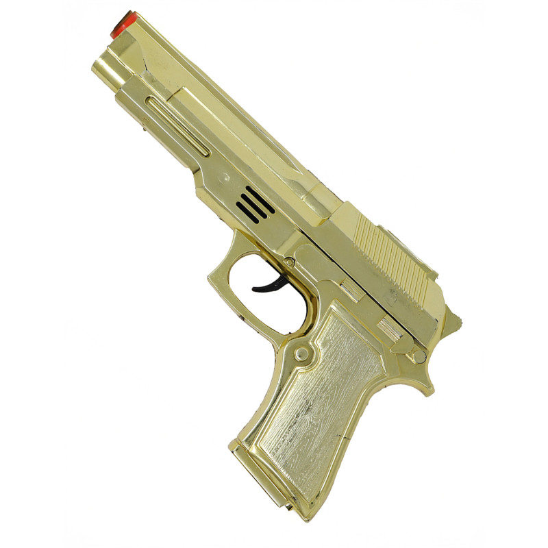 Pistolet gangster dor√© 22 cm  