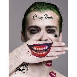 Planche de tatouages joker mal√©fique 30 x 14 cm  