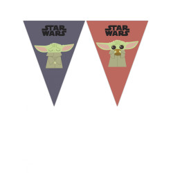 Guirlande √† fanions en carton b√©b√© Yoda The Mandalorian 2,3 m  