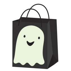 Sac √† bonbons fant√¥me phosphorescent 22 cm  