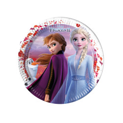 8 Assiettes en carton La Reine des Neiges 2 23 cm  