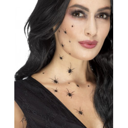 Tatouages temporaires araign√©es femme Halloween  
