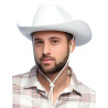 Chapeau cowboy blanc adulte avec cordelette  
