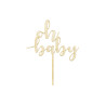 Cake topper en bois oh baby 13,5 x 17 cm pour baby shower  