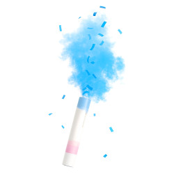 Canon √† poudre et confettis bleus 30 cm  