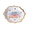 8 assiettes en carton fille ou gar√ßon rose bleu et or 23 cm pour baby shower  