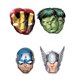 6 masques en carton Avengers Mighty  