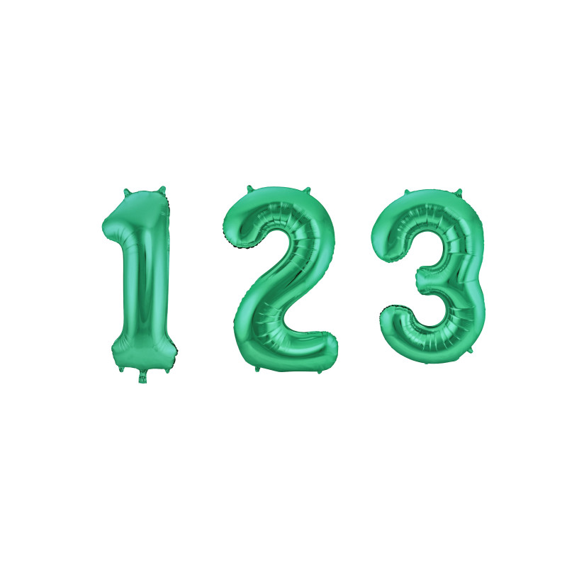 Ballon aluminium vert m√©tallique chiffre 86 cm  