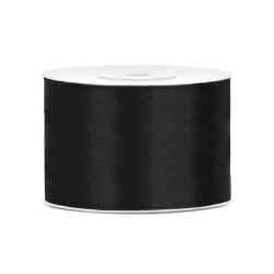 Ruban satin noir 5 cm x 25 m pour d√©coration  