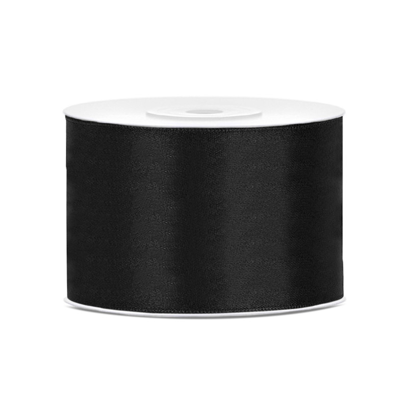 Ruban satin noir 5 cm x 25 m pour d√©coration  