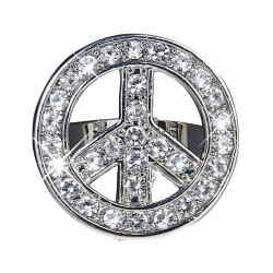 Bague hippie strass adulte  