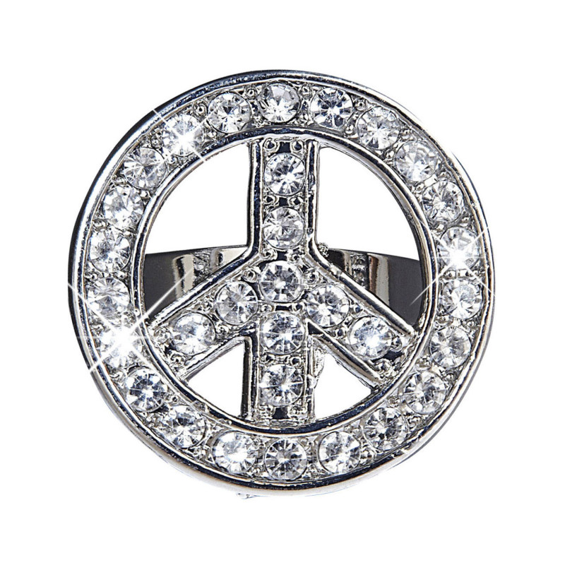 Bague hippie strass adulte  