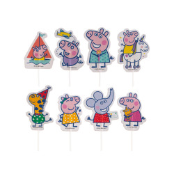 16 Cake Toppers en papier Peppa pig  
