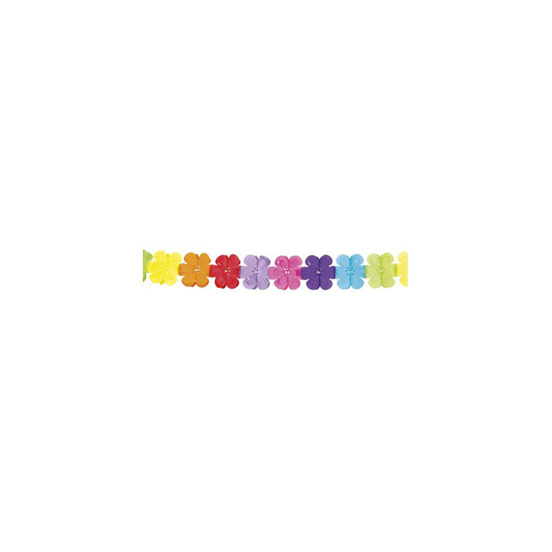 Guirlande multicolore papier fleurs 4 m√®tres  