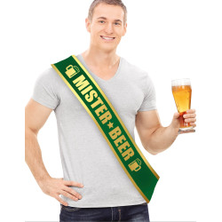 Echarpe Mister Beer verte homme  