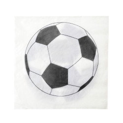 20 Serviettes en papier Ballon football 33 x 33 cm  