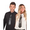 Cravate noire avec sequins transparents adulte  